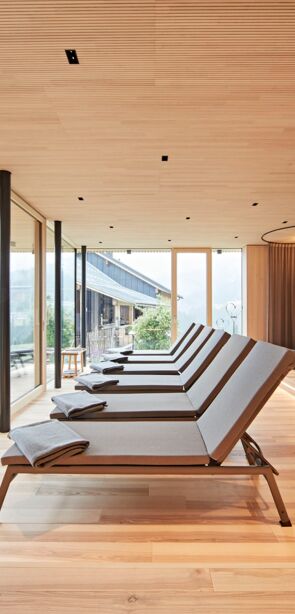Entspannen im Natur-Design-Ruheraum im Wellness-Hotel Oswalda Hus.